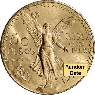 Mexico Gold 50 Pesos - AU/BU - Random Date - 1.2056 oz. - Image 1 of 2