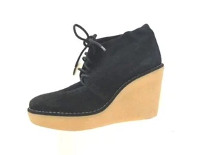 New GAP SOLD OUT genuine black suede lace up ankle boot bootie 7 - Picture 1 of 2