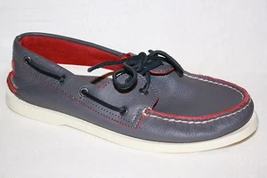 Sperry Top-Sider #STS10057 A/O 2 Eye Gray Slip On Boat LOAFER Shoes Men's SZ 9 M - Picture 1 of 9