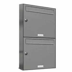 2er Premium Briefkasten RAL Farbe 9007 für Außen Wand Postkasten S - Bild 1 von 4