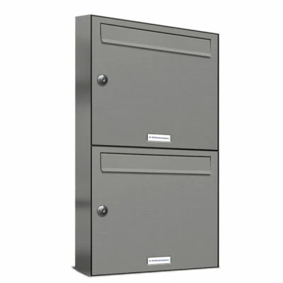 2er Premium Briefkasten RAL Farbe 9007 für Außen Wand Postkasten S - Bild 1 von 4