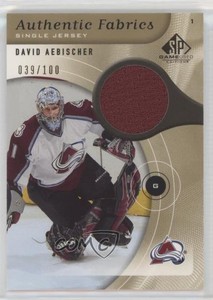 2005-06 SP Game Used Edition Authentic Fabrics Gold /100 David Aebischer #AF-AE