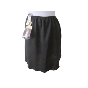 NWT VASSARETTE Black 18" Half Petti Slip # 11-010 Sz M - Picture 1 of 4