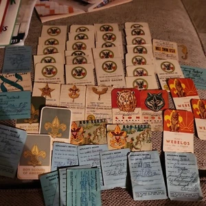 Vintage BOY SCOUT MERIT BADGE CARDS 1960'-70 Membership Patrol/R  webelos + - Picture 1 of 10
