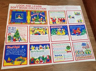 Vtg "MY BOOK OF CHRISTMAS CAROLS" Soft Book Fabric Panel Cut & Sew Look & Learn - Image 1 of 3
