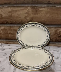 Vintage 1973 13.5” Minton England Fine Bone China Grasmere Blue Oval Platter EUC - Picture 1 of 12