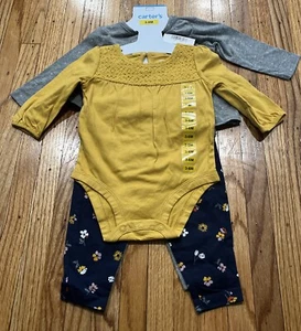 Carters~ Conjunto de 4 Piezas Pantalones Body Manga Larga Bebé Niñas Talla 3-6 Meses ¡NUEVO CON ETIQUETAS! - Imagen 1 de 6