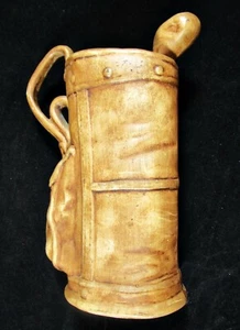 10 Vintage 50er Jahre Kunstkeramik Golftasche Pflanzgefäß Schreibtisch Vase Stiftehalter - Bild 1 von 4