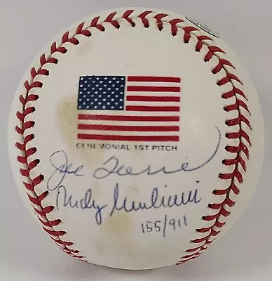 Serie Mundial 2001 Béisbol 11/09 LE Firmado Joe Torre Rudy Giuliani MLB y Steiner Foto 1 de 3