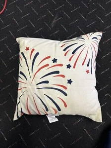 16x16 almohada de felpa americana roja, blanca y azul decoración 4 de julio - Imagen 1 de 4