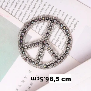 Peace Glitzer Patches zum Aufbügeln DIY Bügelbild für Kleidung Tasche Schuhe - Bild 1 von 16