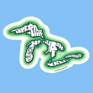 GREAT LAKES HURON ONTARIO MICHIGAN ERIE SUPERIOR BUMPER STICKER LAPTOP DECAL - Picture 1 of 1