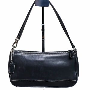 Coach Hampton Leather Demi Pouch Handbag 7785 Black Bag Ladies black from japan
