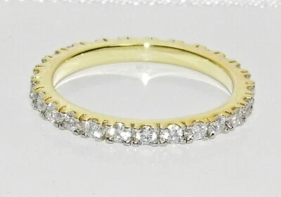9ct Gold on Silver Simulated Diamond Full Eternity Ring size J to V - Image 1 of 4