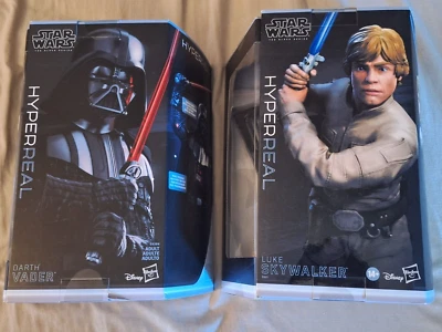 Star Wars Hyperreal Darth Vader & Luke Skywalker Figures NISB - image 1 of 4
