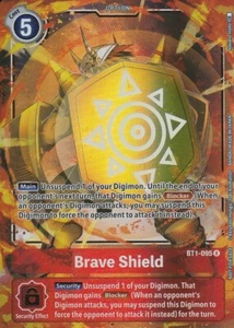HOLO/FOIL 2020 BANDAI DIGIMON CARD GAME - BRAVE SHIELD BT1-095R ALT ART - Picture 1 of 2