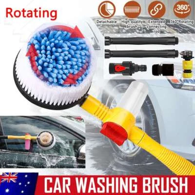 Car Rotating Washer Pole Wash Brush Vehicle Care Cleaning Cleaner Hose Tool Set - image 1 of 4