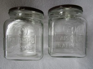 Kaiser´s Kaffee 2 alte sehr seltene Verkaufsgläser mit Deckel Vorratsglas TOP - Picture 1 of 10
