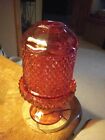 viking red art glass fairy Lamp