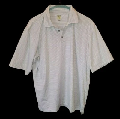 Lone Cypress Pebble Beach Golf Polo Shirt Short Sleeve Gray Striped Mens XL  - Image 1 of 4