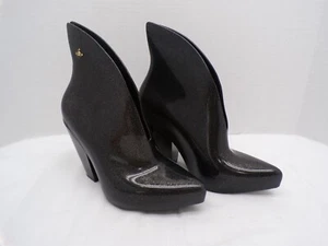 Vivienne Westwood Anglomania x Melissa Gunmetal Damenstiefel grau Gummiabsatz Größe 7 - Bild 1 von 11
