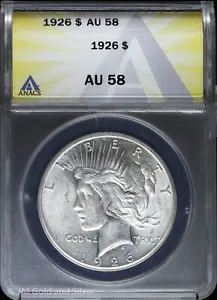 1926-P $1 Peace Silver Dollar ANACS AU 58 - Picture 1 of 4