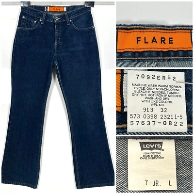 Pantalones de mezclilla acampanados Levi’s SilverTab de colección años 90 para mujer 7 JR L hechos en EE. UU. talla (29x30) azules Foto 1 de 4