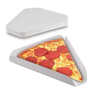 Pizza Slice Tray Cardboard Holder Fast Food White Disposable Takeaway 20 Pack - Picture 1 of 24