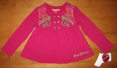 Top Babydoll Rosa Bordado Pantalones Manzana Raro Diseñador Niñas Pequeñas Talla 4T Foto 1 de 2