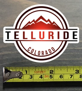 Adesivo Telluride decalcomania sci 3" montagna snowboard Colorado PO apice sci - Foto 1 di 1
