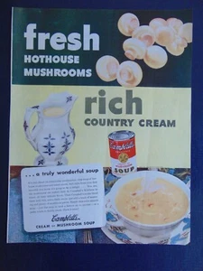1946 CAMPBELL'S CREAM OF MUSHROOM SOUP vintage art print ad - Picture 1 of 1