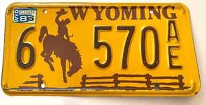 1986 Wyoming License Plate - Foto 1 di 1