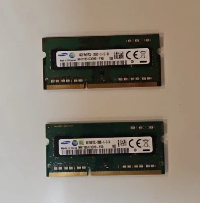 Samsung 8GB RAM Kit 2x4GB M471B5173QH0-YK0 DDR3 SDRAM SO-DIMM - Image 1 of 3