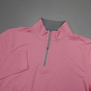 Kenneth Cole Golf 1/4 Zip Pullover Stretch Wicking Coral Crush Geometric - Picture 1 of 12