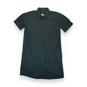 NWT Banana Republic Women's Shirt Dress Poplin Knee Black Size XL MSRP $90 - Picture 1 of 8