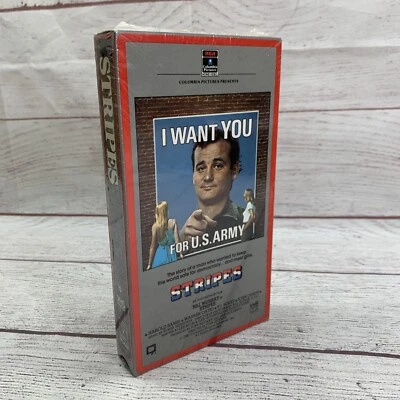 STRIPES FACTORY SEALED VHS 1985 W/ BILL MURRAY WATERMARK **Read** - Image 1 of 4