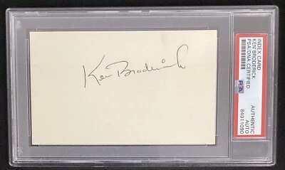 Ken Broderick Signed Index Card Hockey Autograph Boston Bruins Goalie PSA/DNA - Image 1 of 3