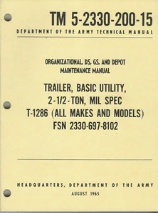 Historical book for Trailer, Basic Utility, 2 1/2 Ton, T-1286, Maintenance - Imagen 1 de 1