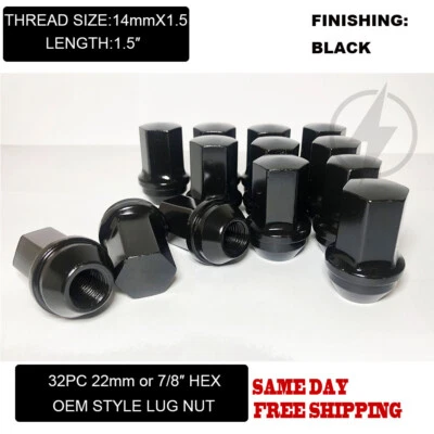 Tuerca para camioneta Chevy Avalanche Express Silverado 1,77" 14x1,5 negra 32 piezas Foto 1 de 4