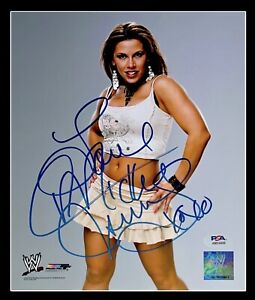 WWE MICKIE JAMES HAND SIGNED 8X10 PHOTO FILE PHOTO WITH PROOF AND PSA COA 4