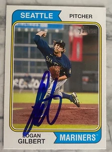 Logan Gilbert Signed Autographed Seattle Mariners Topps Heritage Card & COA - Picture 1 of 2