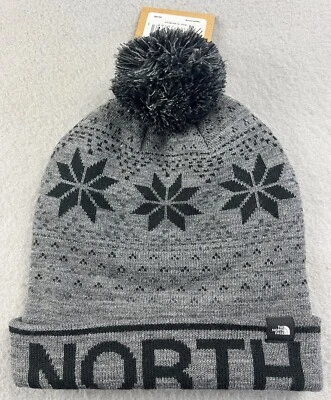 THE NORTH FACE Niños Unisex Tejido Puños Forrado Gorro Bobble Talla Mediana Gris Nuevo con Etiquetas Foto 1 de 4