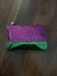 ipsy makeup bag - Dec 2023 - pink & green glitter - zip top - Picture 1 of 4