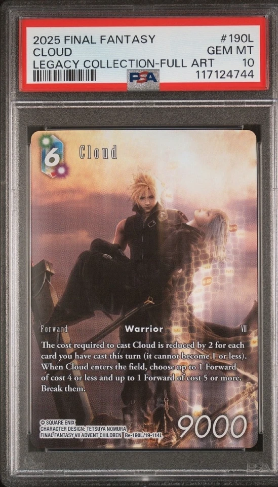2025 Final Fantasy TCG: Cloud -Legacy Collection Full Art Foil (PSA 10 GEM MINT) - Image 1 of 2