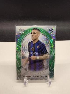 2024 Topps UEFA Club Competitions Green Refractor /99 Lautaro Martinez Inter - Image 1 of 2