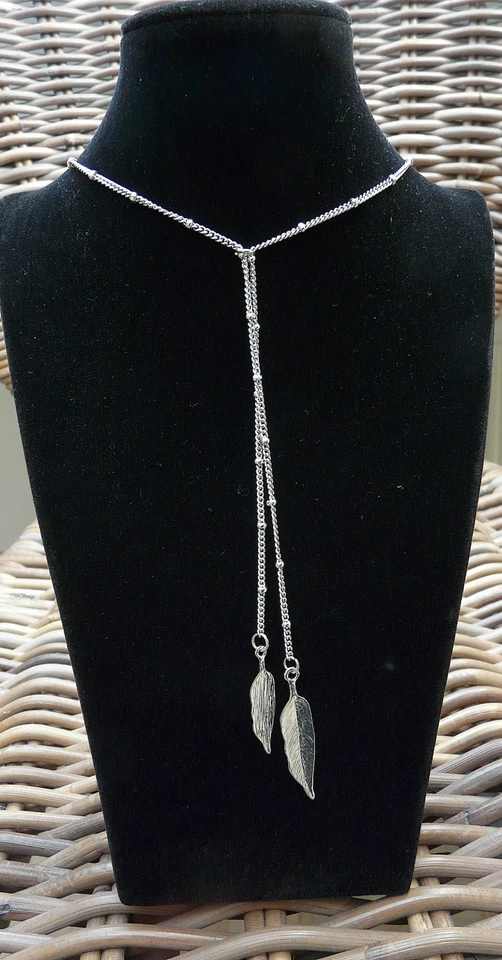 Esprit - Wunderschöne lange Y-Kette mit Feder-Anhänger silberfarben Modeschmuck - Bild 1 von 4