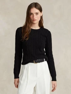 Polo Ralph Lauren Women's cable-knit cashmere jumper Crewneck Black size XS - Picture 1 of 12