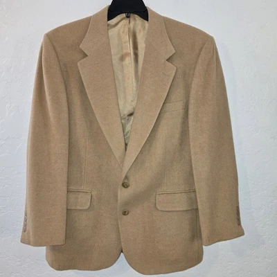 Robert Stock 42R 100% Camel Hair 2 Button Blazer jacket Tan Made in the USA - Image 1 of 4
