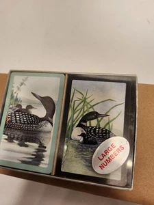 Vintage Cape Shore Line Spielkarten 2 Decks Loons auf der Vorderseite LG #s - Bild 1 von 2