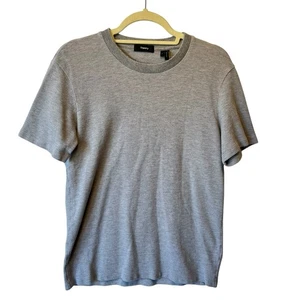 Camiseta Theory Grande Gris Cuello Redondo Manga Corta Camisa Para Hombre Algodón Punto Grueso Camiseta - Imagen 1 de 7